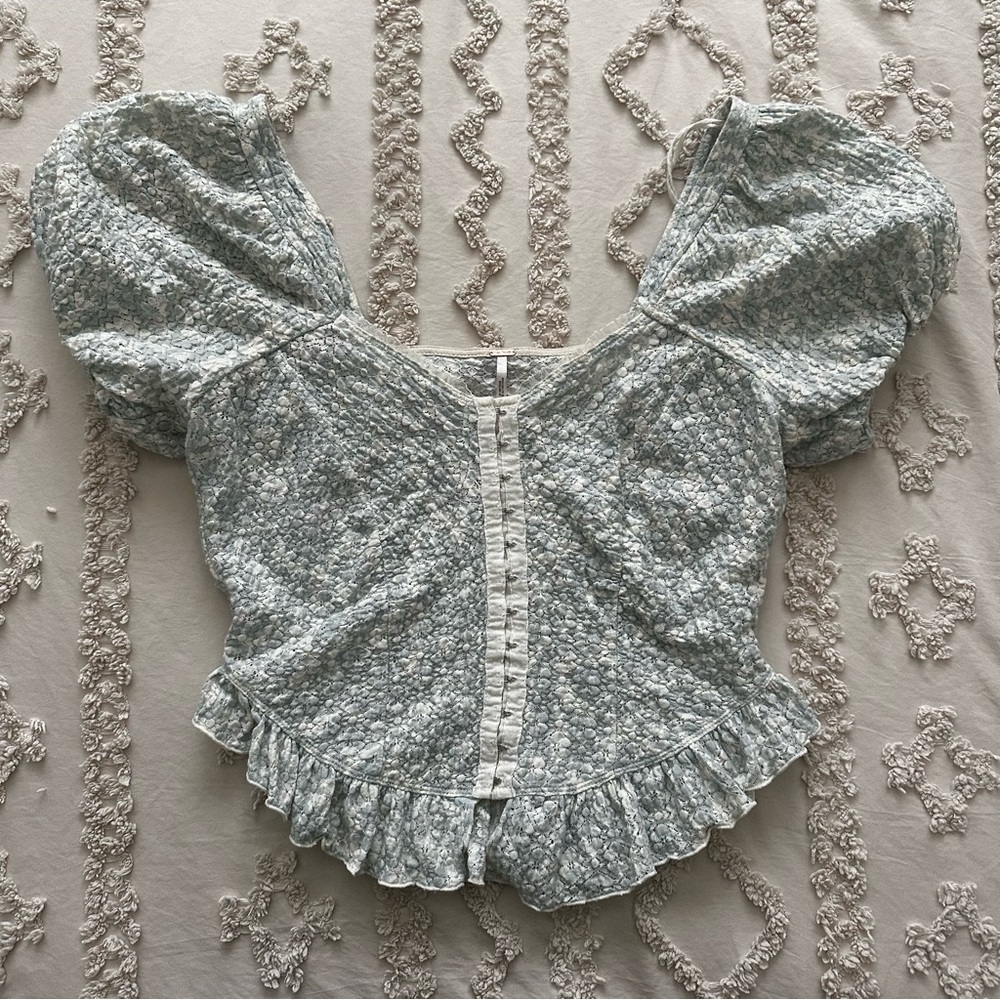 Free People Adorable Peplum Blouse